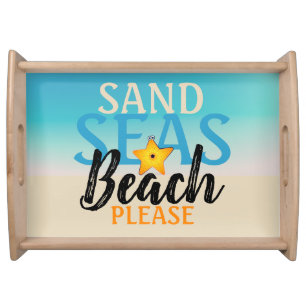 Starfish Sand Seas Beach Serving Tray