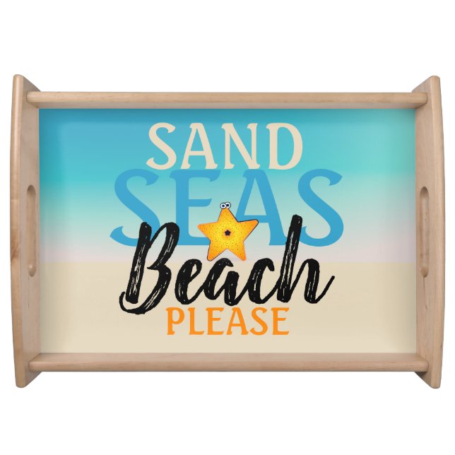 Starfish Sand Seas Beach Serving Tray (Front)
