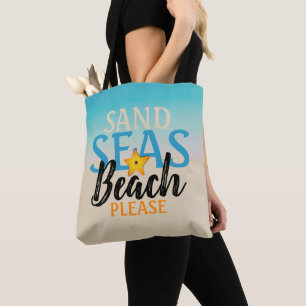 Starfish Sand Seas Beach Tote Bag