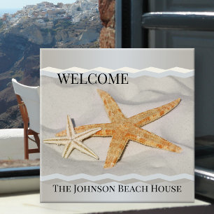 Starfish Sandy Beach House Ceramic Tile