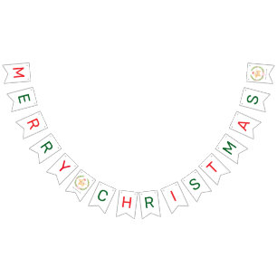 Starfish Santa Merry Christmas Bunting Flags