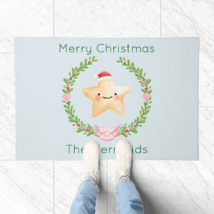 Starfish Santa Merry Christmas Doormat