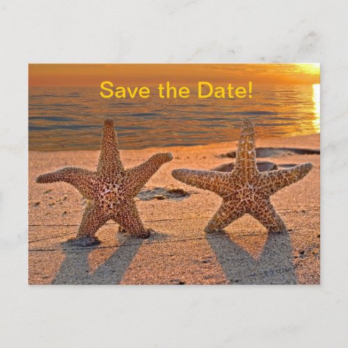 Starfish Save The Date Announcement Postcard