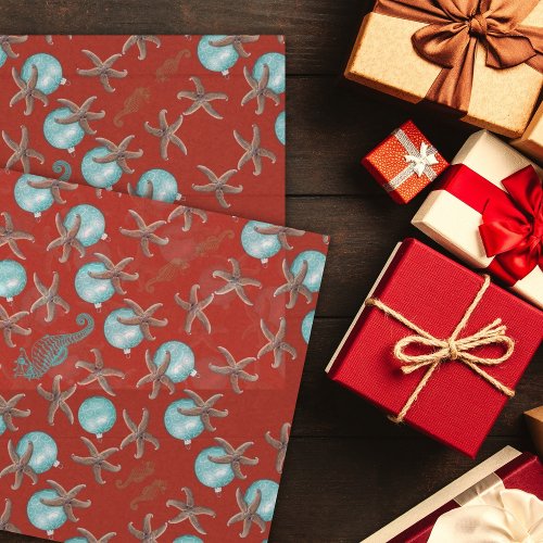 Starfish Sea Horses Christmas Tissue Paper