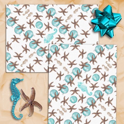 Starfish Sea Horses Christmas Tissue Paper