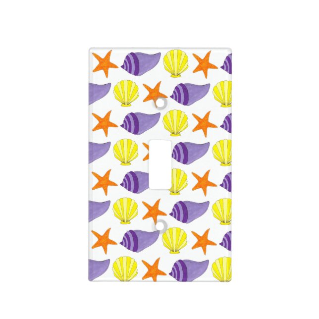 Starfish Sea Shells Seashore Beach House Vacation Light Switch Cover (Front)