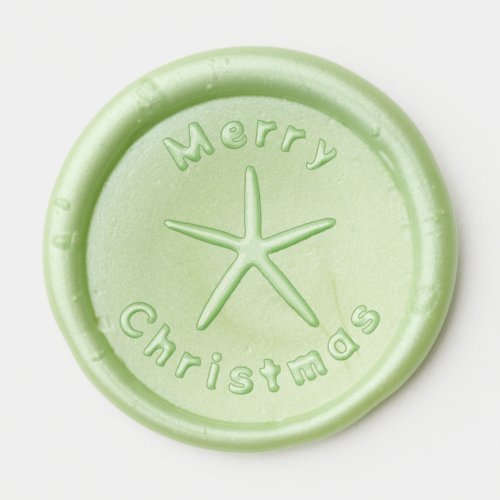 Starfish Sea Star Merry Christmas Custom Greeting Wax Seal Sticker