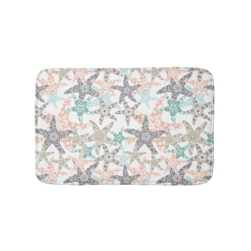 Starfish Seamless Pattern Bath Mat