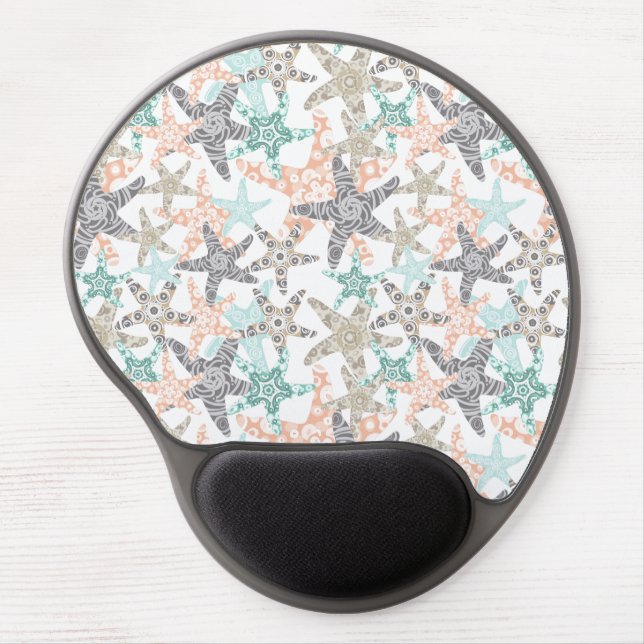 Starfish Seamless Pattern Gel Mouse Pad (Front)