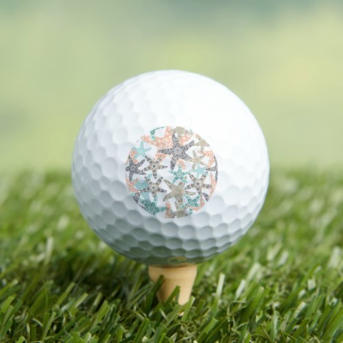 Starfish Seamless Pattern Golf Ball Set