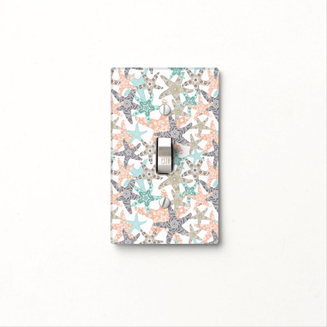 Starfish Seamless Pattern Light Switch Cover  (In Situ)