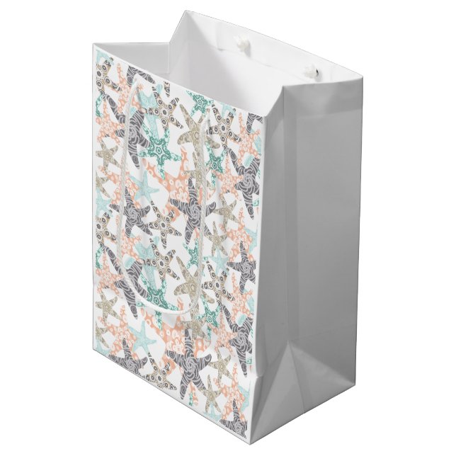 Starfish Seamless Pattern Medium Gift Bag (Front Angled)