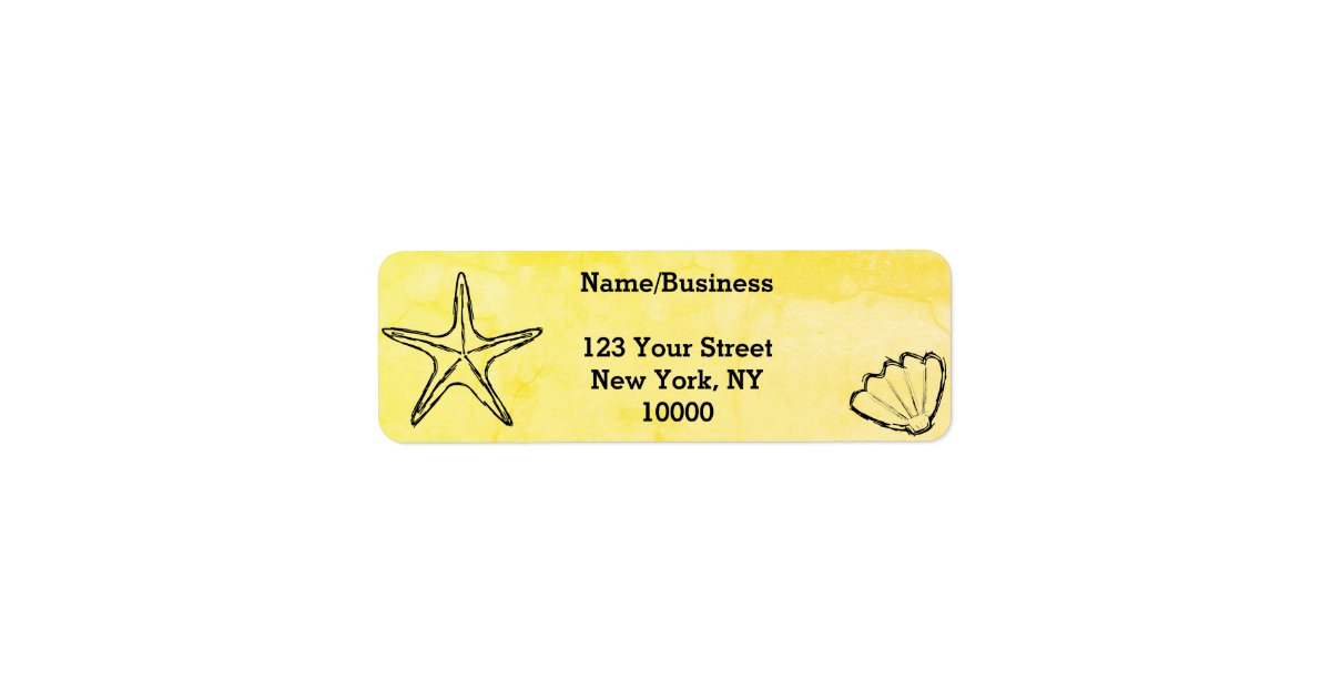 Starfish Drawing Label Starfish Seashell Drawings On Old Paper Label | Zazzle