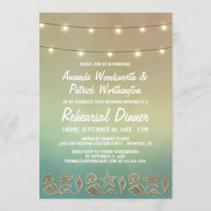 Starfish + Seashell Rehearsal Dinner Invitations