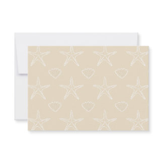 Starfish Seashell Sketch Pattern Blank Note Card