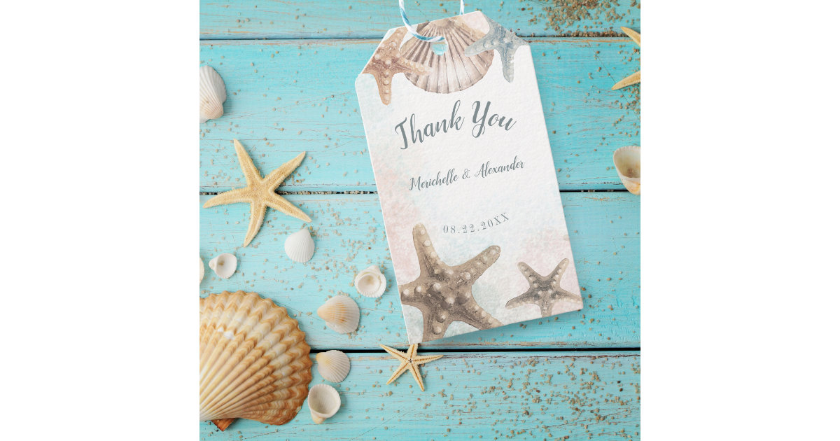 Starfish Beach Wedding Welcome Bag Gift Tags