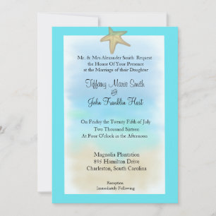 Starfish Seashell Wedding Invitation