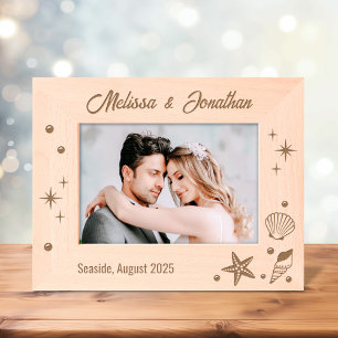 Starfish Seashells and Pearls 7x5 Engraved Frames