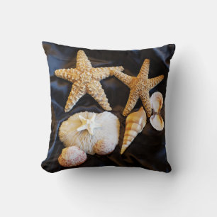 starfish seashells sealife beach still life photo throw pillow