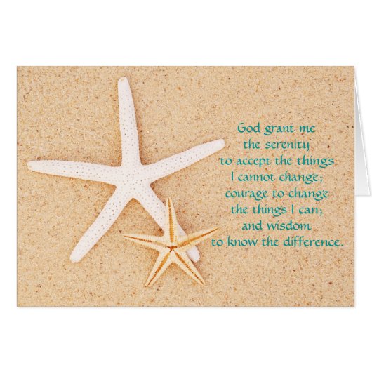 Starfish Serenity Prayer Card (Front Horizontal)