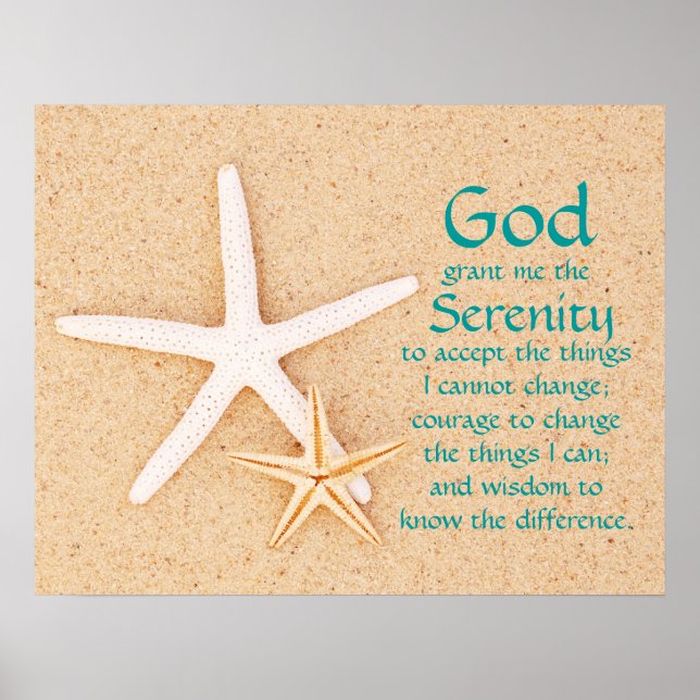 Starfish Serenity Prayer Poster (Front)