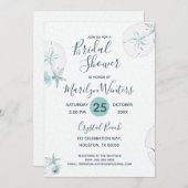 Starfish Shells Modern Elegant Beach Bridal Shower Invitation (Front/Back)