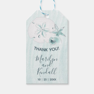 Starfish Shells Modern Elegant Beach Wedding Party Gift Tags