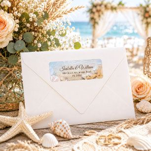Starfish Shells Ocean Beach Wedding Address Label