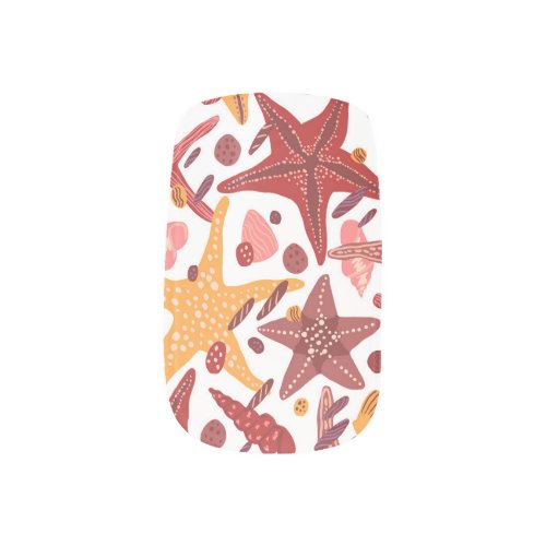 Starfish Shells Scandinavian Sea Pattern Minx Nail Art
