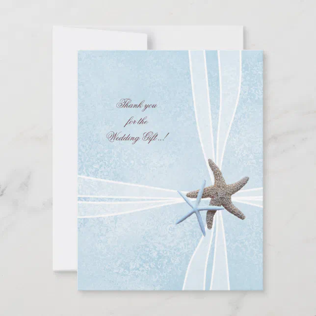 Starfish Small Wedding Thank You Cards Zazzle