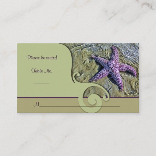 Customizable Starfish Special Occasion Place Card Business Card