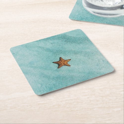 Starfish Square Paper Coaster