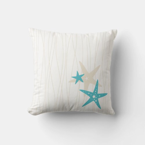 Starfish Square White Pillow