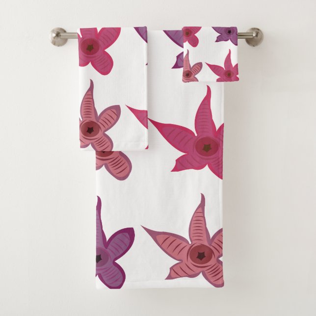 Starfish Stapelia Flower Cactus  Bath Towel Set (Insitu)