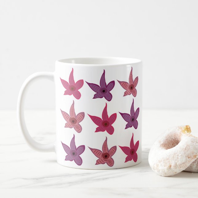 Starfish Stapelia Flower Cactus  Coffee Mug (With Donut)