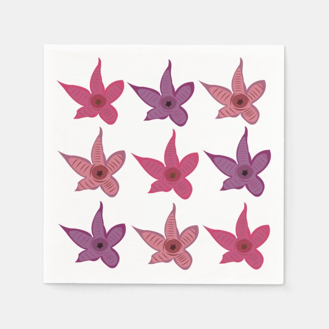 Starfish Stapelia Flower Cactus Party Napkins (Front)