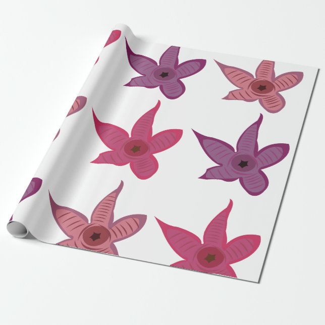 Starfish Stapelia Flower Cactus  Wrapping Paper (Unrolled)