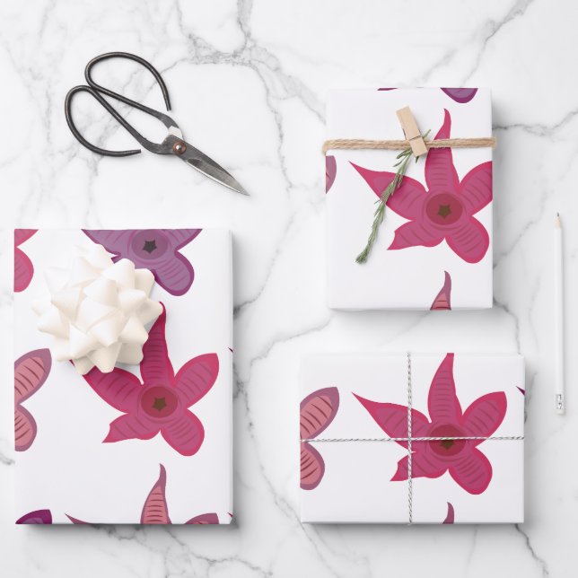 Starfish Stapelia Flower Cactus  Wrapping Paper Sheets (Front)