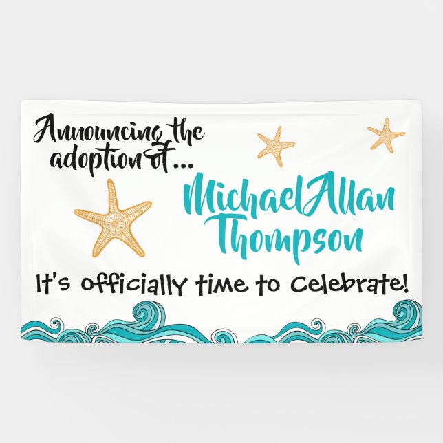 Starfish Story Adoption Party Sign (Horizontal)