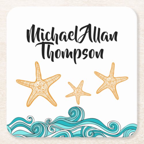Starfish Story Adoption Party Supplies Square Paper Coaster
