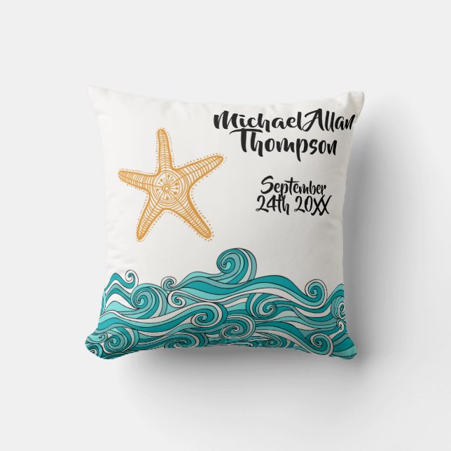 Starfish Story Adoption Personalized Pillow (Front)
