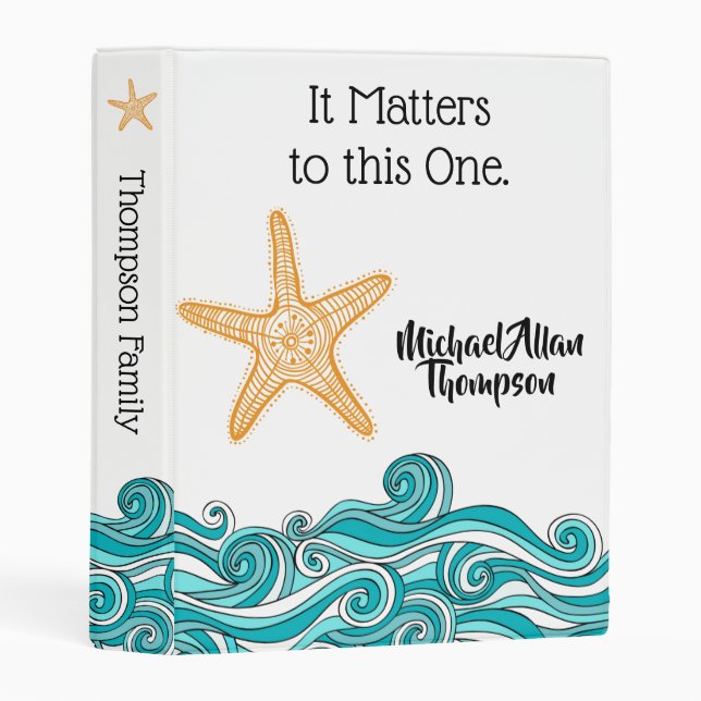 Starfish Story - Adoption Photo Album Life Book Mini Binder (Front/Spine)