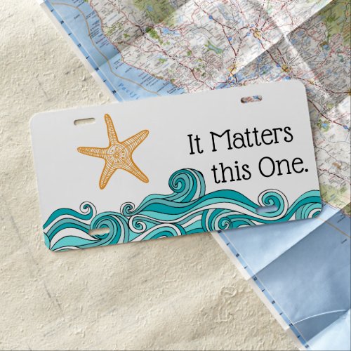 Starfish Story Custom Adoption Gift License Plate