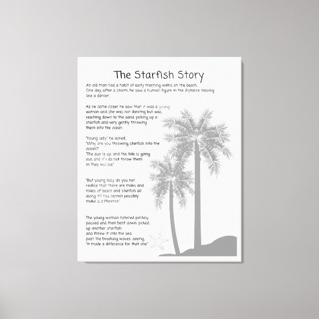 Starfish Story, Starfish Thrower, Starfish Poem Canvas Print (Front)