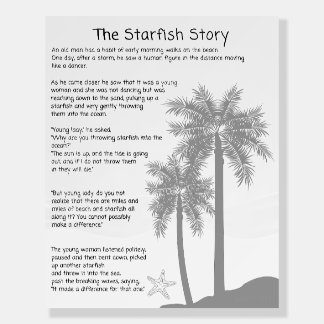 Starfish Story, Starfish Thrower, Starfish Poem Foam Board