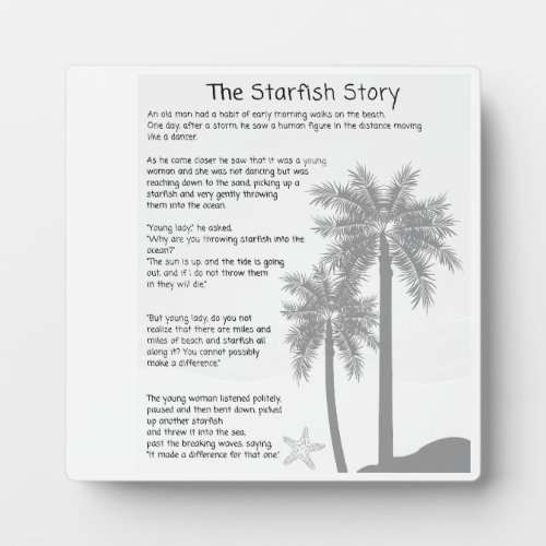 Starfish Story Starfish Thrower Starfish Poem Plaque