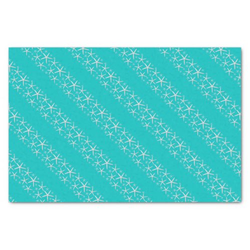 Starfish Stripes on Aqua All Occasion Tissue Paper