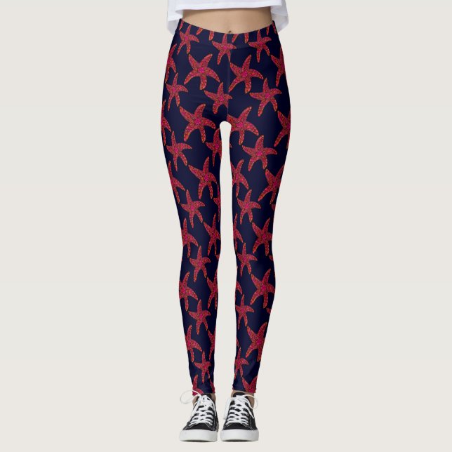 Starfish Style Pattern Leggings (Front)