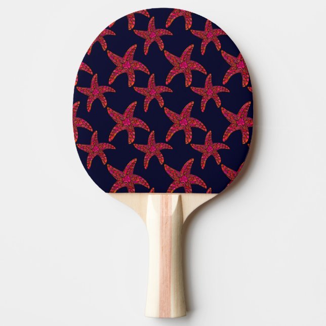 Starfish Style Pattern Ping Pong Paddle (Front)