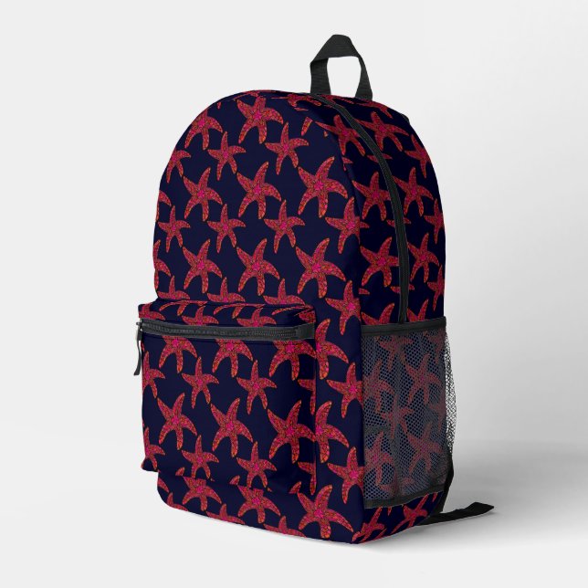 Starfish Style Pattern Printed Backpack (Back Corner Right)
